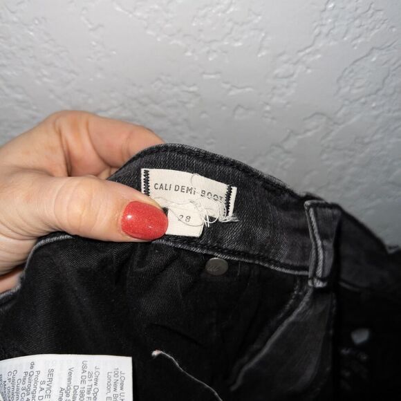 Madewell Berkeley Black Cali Chewed Hem Demi-Boot Jeans Size 28‎ - Picture 8 of 10